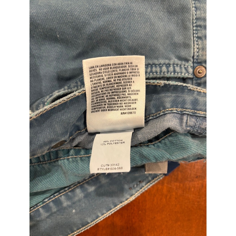 Citizens of Humanity Sid Straight Leg Pants 32 Blue Green Faded Cotton Trousers - Picture 11 of 12